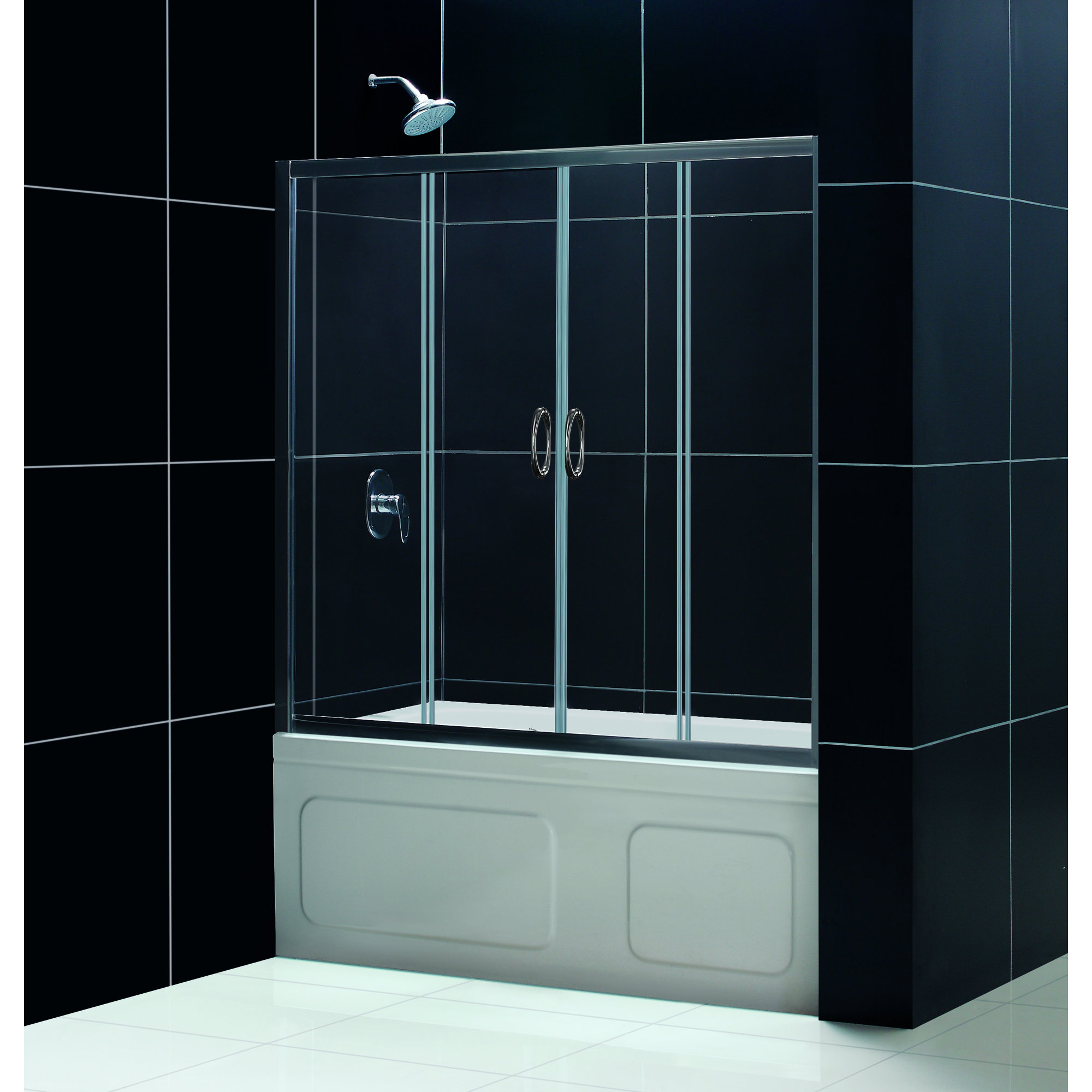 DreamLine Visions 60" x 58" Double Sliding Frameless Tub Door & Reviews
